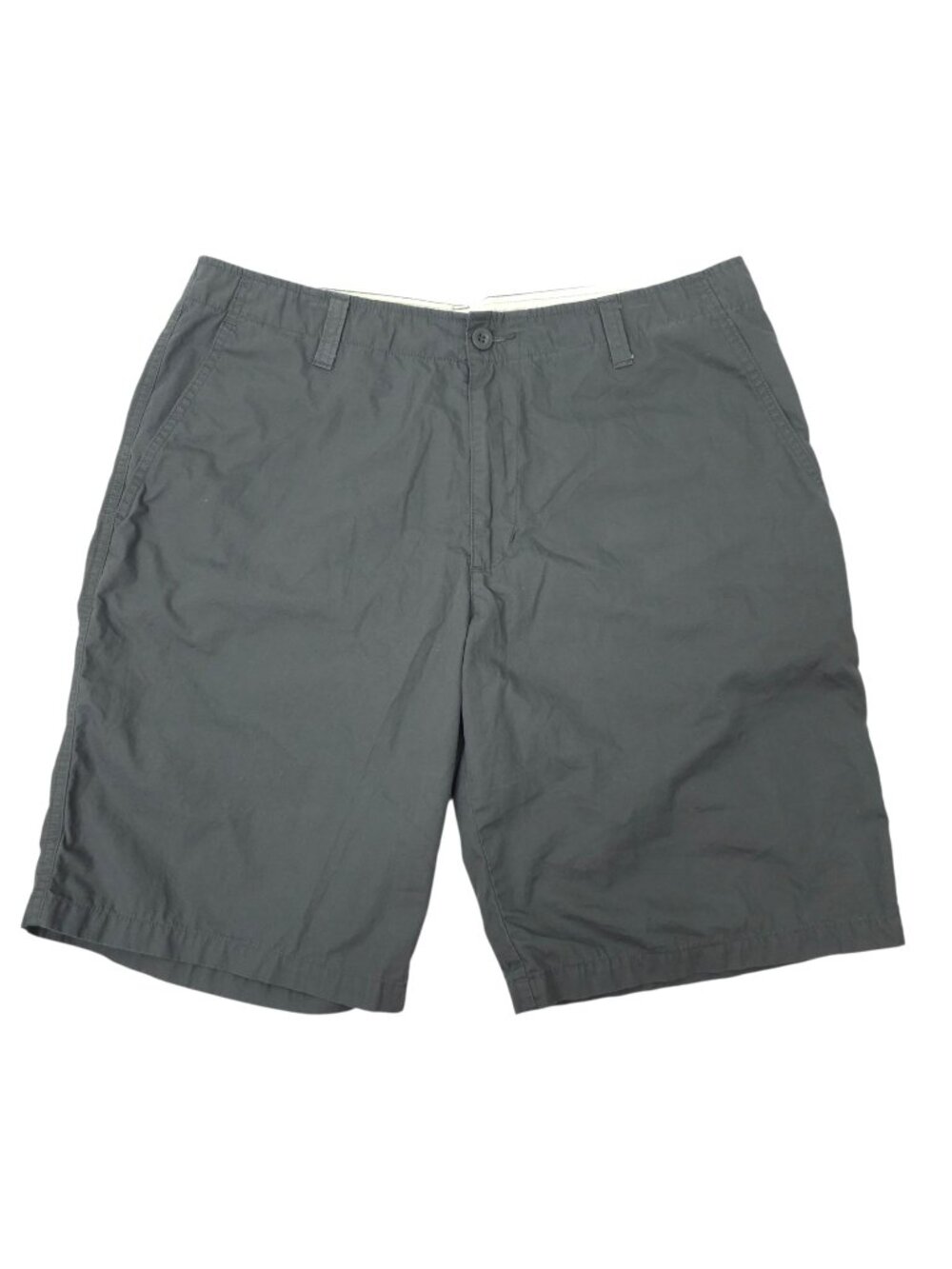 Dockers Mens Shorts 34 Dark Gray Charcoal Flat Front Chinos Casual Cotton Twill